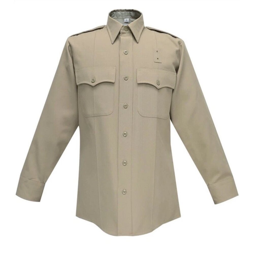 NWT Flying Cross Poly/Rayon LS Police Shirt Mens 15.5-36/37 Silver Grey 45W6651